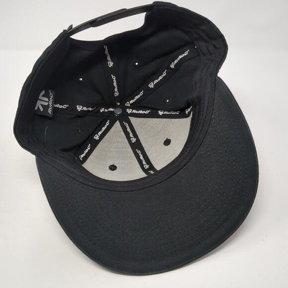 RuRoc Snapback Hat Black One Size Adjustable Embroidered Logo Outdoor - Picture 7 of 9